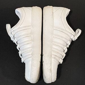 ~ K-SWISS Unisex Kids Leather Sneaker 8 White Low-Top Lace-up Tennis Shoe Child